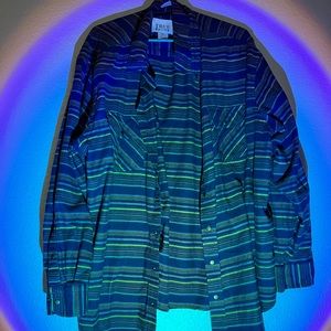 True Nation XXL (Oversized L) Flannel Stripe Button Up Coat/Jacket